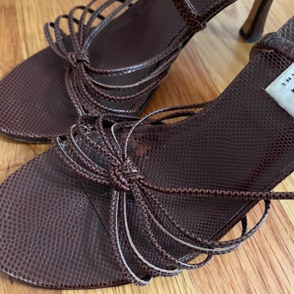 Vintage Isaac Mizrahi Lizard Print Slingback Sandals - Picture 6 of 16